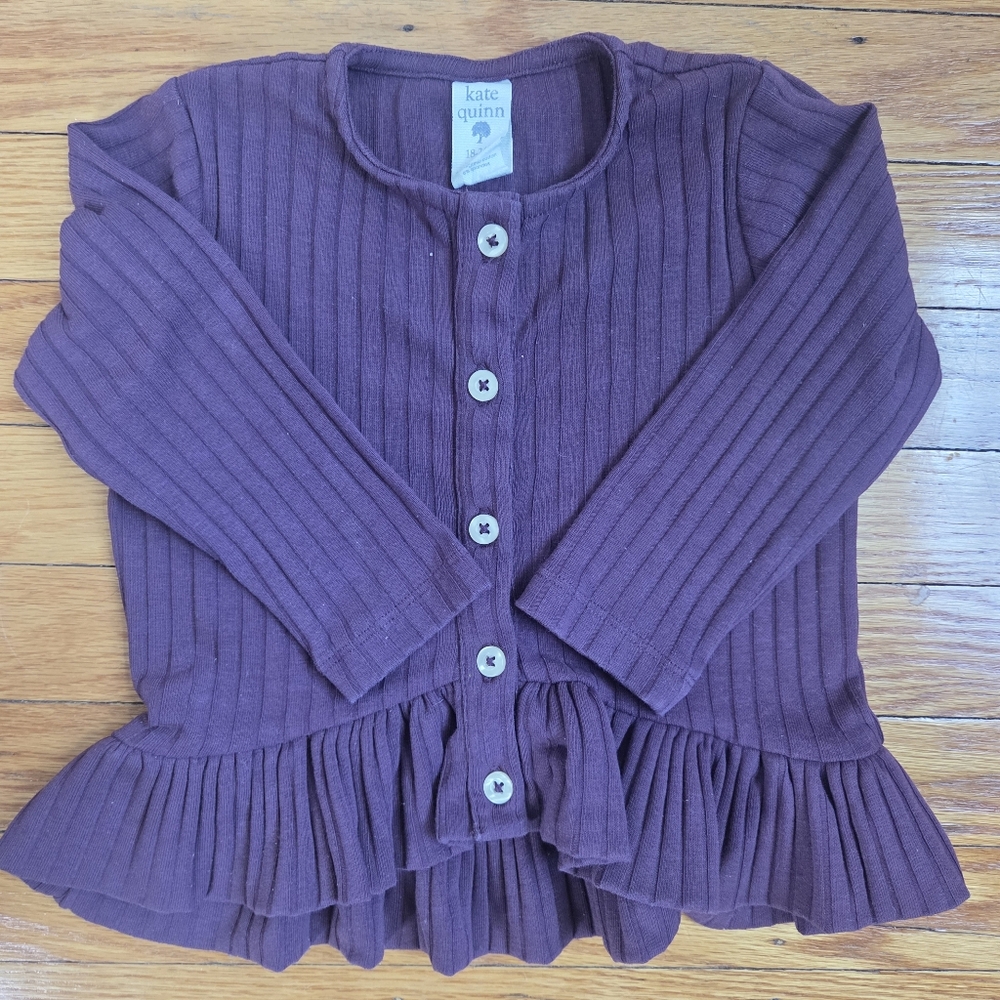 Kate Quinn Purple Kids Ruffle Top 18-24m